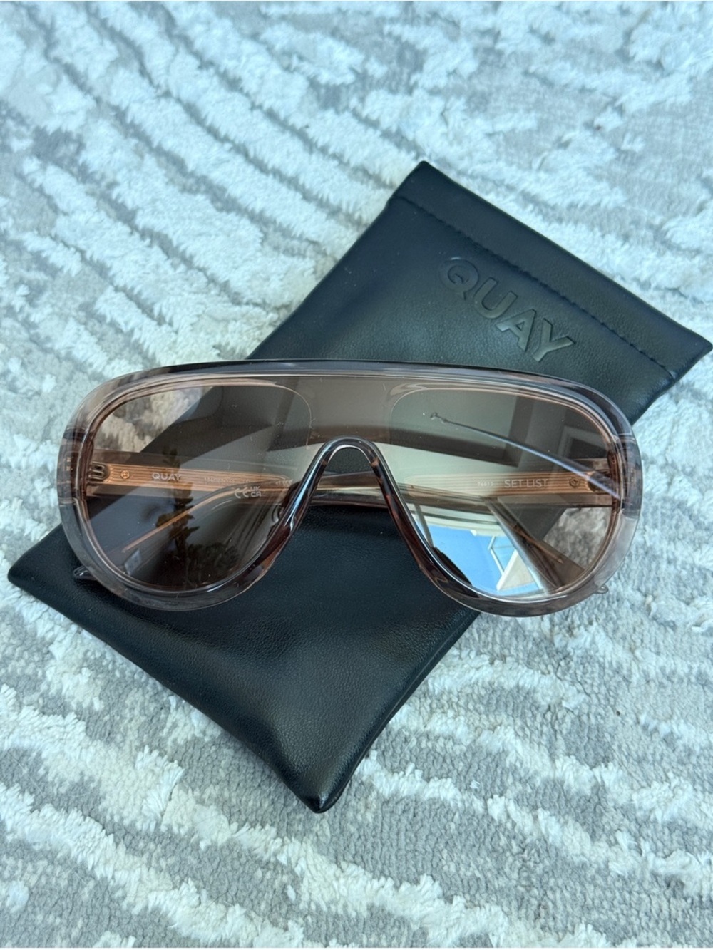 Quay Australia Pink Tinted Shield Sunglasses